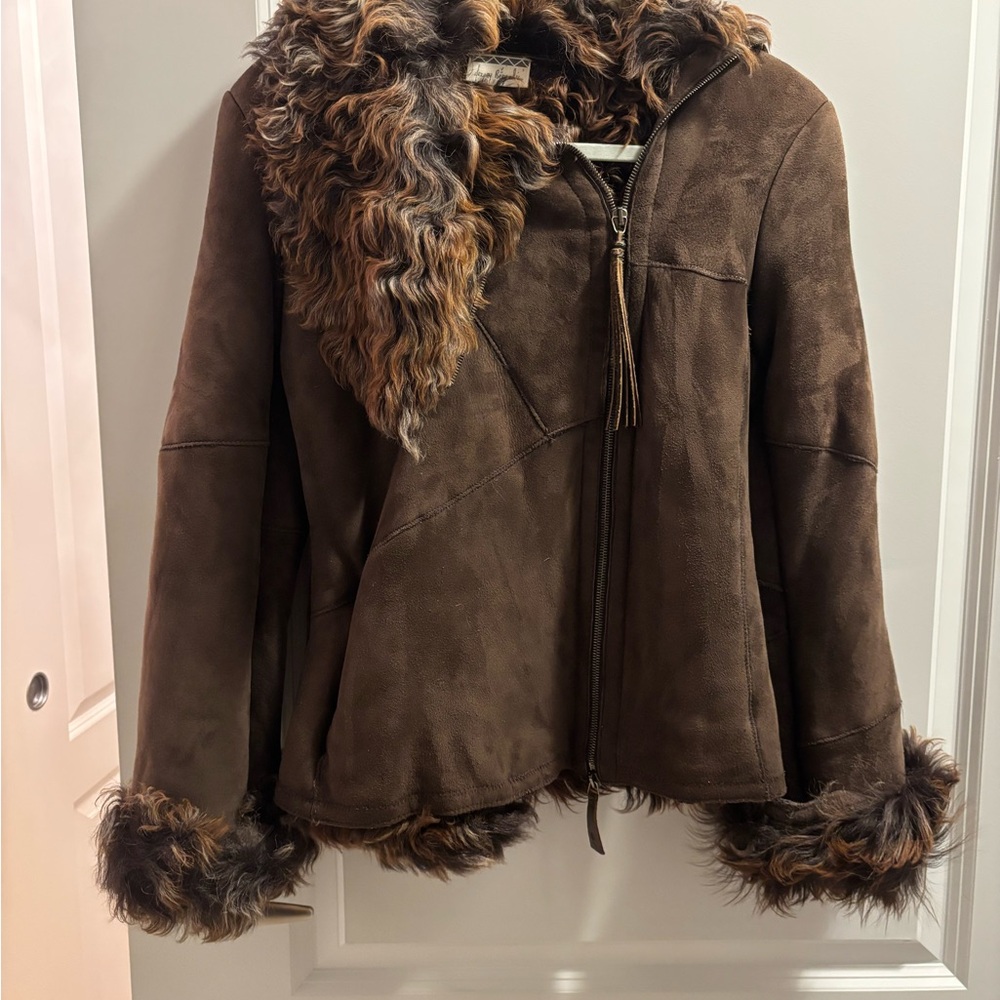 Luxurious Lambs Wool and Brown Suede leather  jacket.